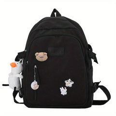 Letter Patch Decor Backpack Preppy Style School Bag