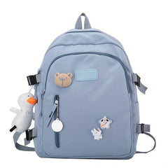 Letter Patch Decor Backpack Preppy Style School Bag