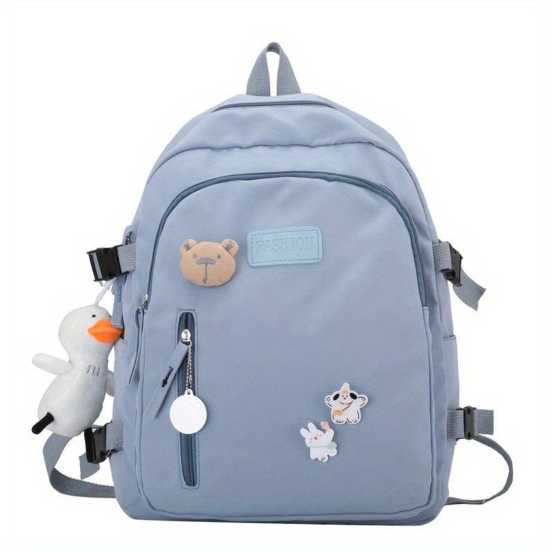 Letter Patch Decor Backpack Preppy Style School Bag