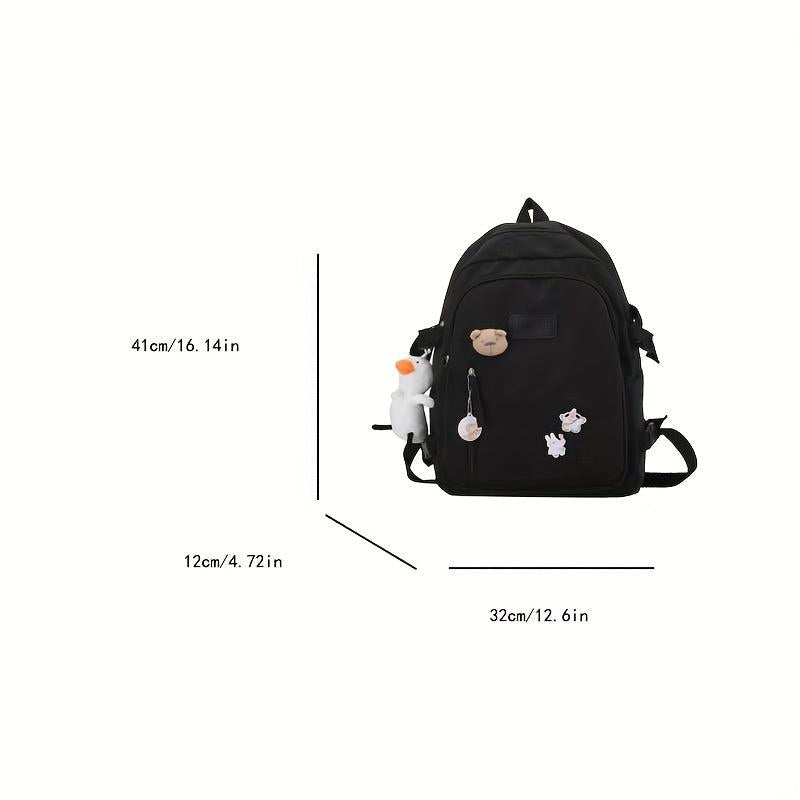Letter Patch Decor Backpack Preppy Style School Bag