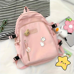 Letter Patch Decor Backpack Preppy Style School Bag