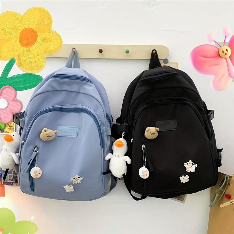 Letter Patch Decor Backpack Preppy Style School Bag
