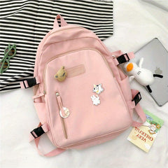 Letter Patch Decor Backpack Preppy Style School Bag