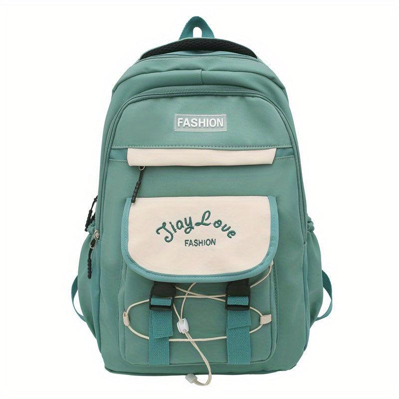 Large Capacity Nylon Preppy Backpack Lightweight Laptop Daypack
