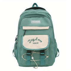 Large Capacity Nylon Preppy Backpack Lightweight Laptop Daypack