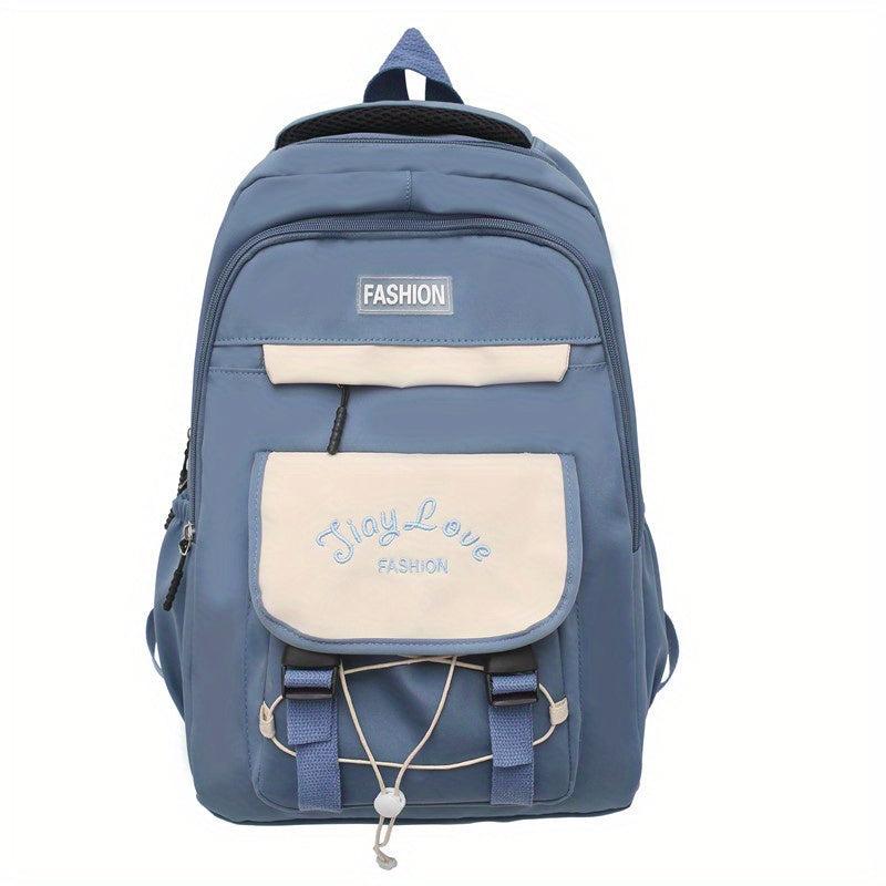 Large Capacity Nylon Preppy Backpack Lightweight Laptop Daypack
