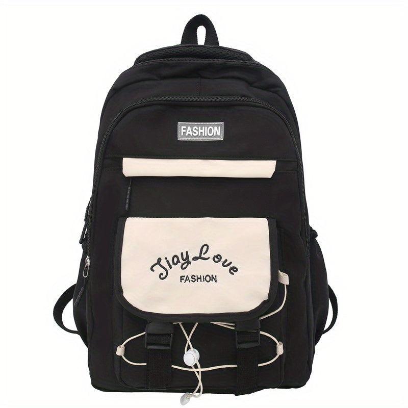 Large Capacity Nylon Preppy Backpack Lightweight Laptop Daypack