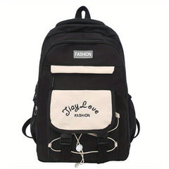 Large Capacity Nylon Preppy Backpack Lightweight Laptop Daypack