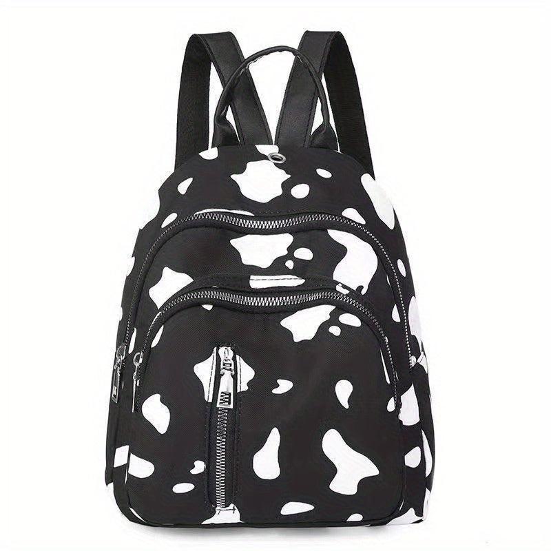 Cow Print Backpack For Women Colorful Travel Schoolbag Waterproof
