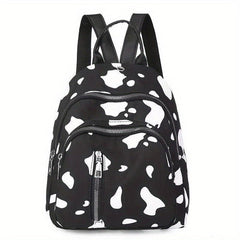 Cow Print Backpack For Women Colorful Travel Schoolbag Waterproof