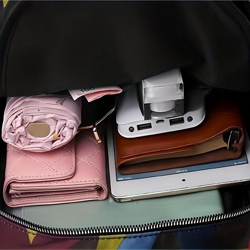 Cow Print Backpack For Women Colorful Travel Schoolbag Waterproof