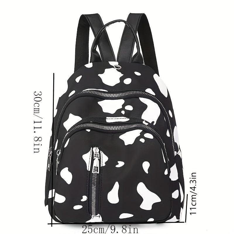 Cow Print Backpack For Women Colorful Travel Schoolbag Waterproof