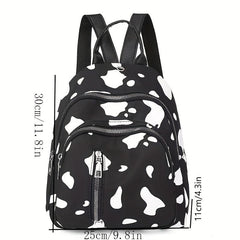 Cow Print Backpack For Women Colorful Travel Schoolbag Waterproof