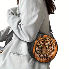Round Skull Print Backpack Gothic Ghost Skull Crossbody Bag