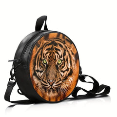 Round Skull Print Backpack Gothic Ghost Skull Crossbody Bag