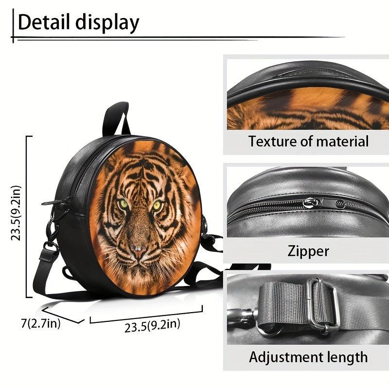 Round Skull Print Backpack Gothic Ghost Skull Crossbody Bag