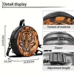 Round Skull Print Backpack Gothic Ghost Skull Crossbody Bag