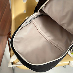 Cartoon Bear Pattern Colorblock Backpack School Storage Bag