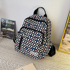 Floral Pattern Nylon Backpack Lightweight Travel Daypack