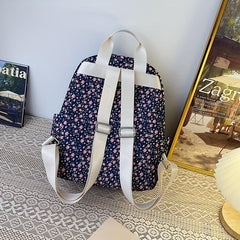 Floral Pattern Nylon Backpack Lightweight Travel Daypack