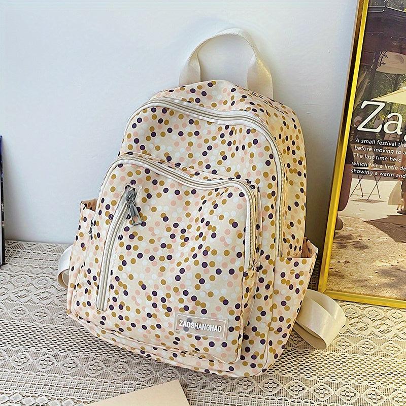 Floral Pattern Nylon Backpack Lightweight Travel Daypack