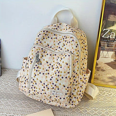 Floral Pattern Nylon Backpack Lightweight Travel Daypack