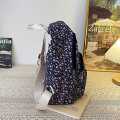 Floral Pattern Nylon Backpack Lightweight Travel Daypack