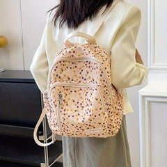 Floral Pattern Nylon Backpack Lightweight Travel Daypack