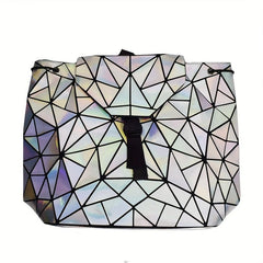 Geometric Luminous Backpack Holographic Reflective Bag