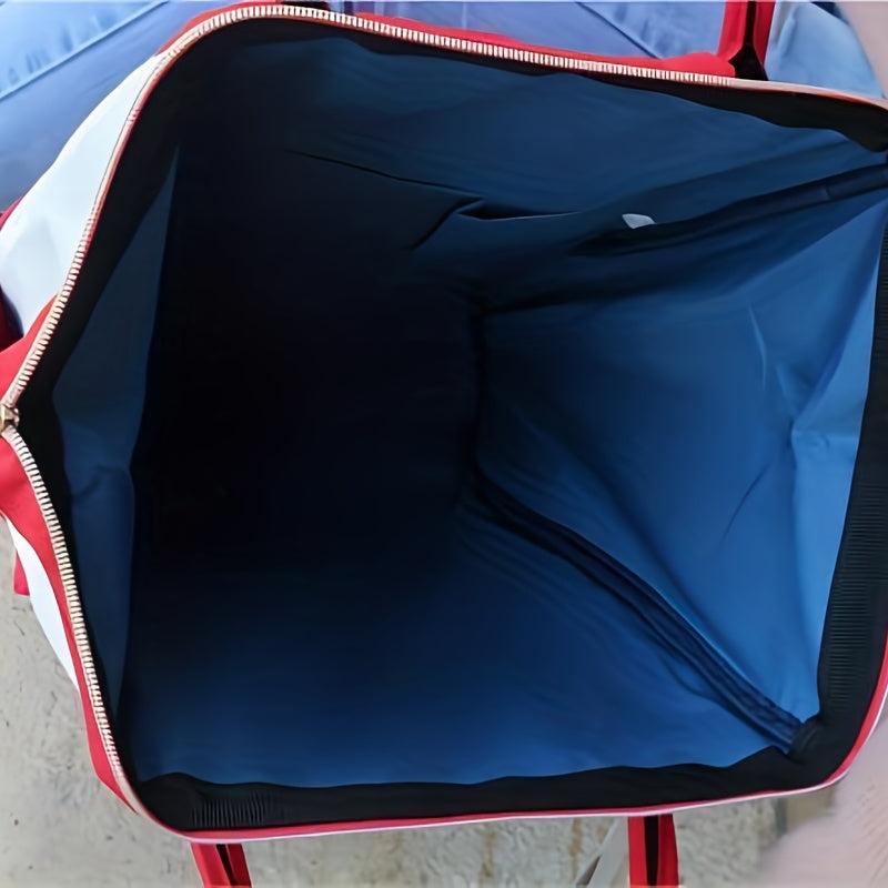 Canvas Tote Backpack Large Capacity Preppy Style Schoolbag