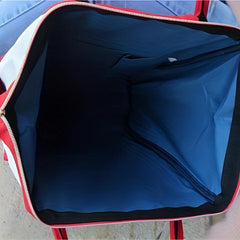 Canvas Tote Backpack Large Capacity Preppy Style Schoolbag