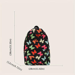 Butterfly Print Backpack Large Capacity Preppy Back To School Daypack