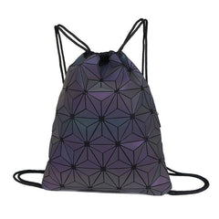 Geometric Pattern Drawstring Backpack Luminous Beach Bag