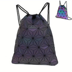 Geometric Pattern Drawstring Backpack Luminous Beach Bag