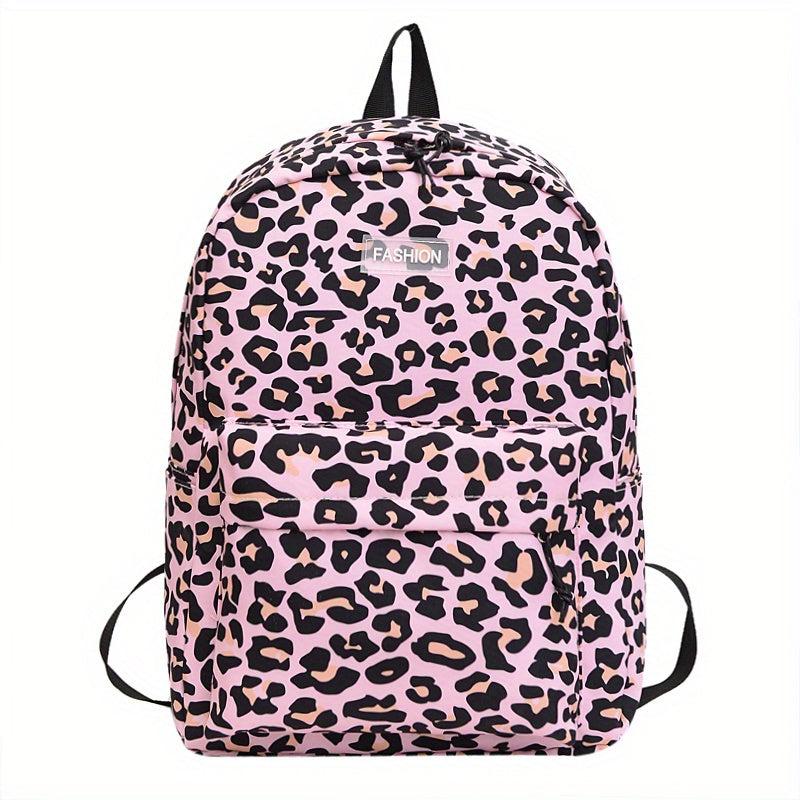 Leopard Print Laptop Backpack Large Capacity Daypac...