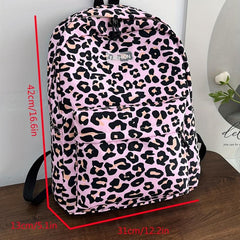 Leopard Print Laptop Backpack Large Capacity Daypac...