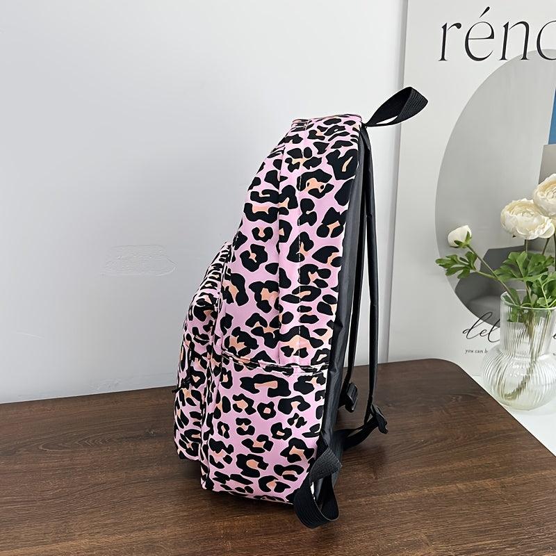 Leopard Print Laptop Backpack Large Capacity Daypac...