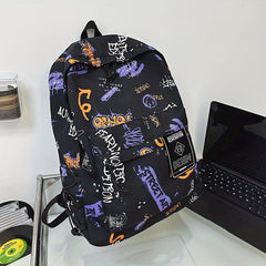 Street Sports Graffiti Pattern Backpack Large Capacity Travel Schoolbag