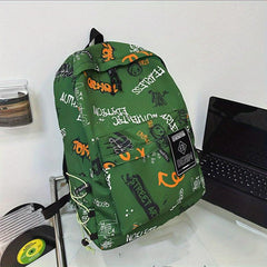 Street Sports Graffiti Pattern Backpack Large Capacity Travel Schoolbag