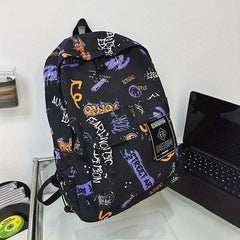 Street Sports Graffiti Pattern Backpack Large Capacity Travel Schoolbag