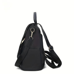 Sequins Decor Backpack Solid Zipper Storage Bag Travel Rucksack