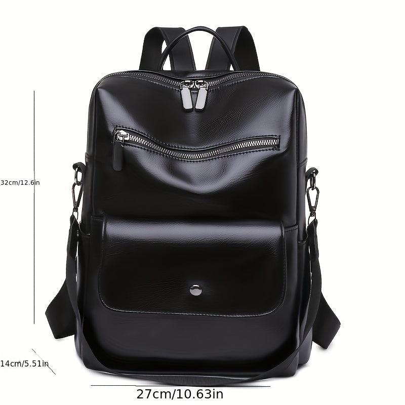 Vintage Anti-theft PU Leather Backpack Purse - Women's Handbag