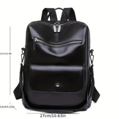 Vintage Anti-theft PU Leather Backpack Purse - Women's Handbag