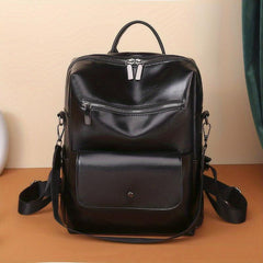 Vintage Anti-theft PU Leather Backpack Purse - Women's Handbag