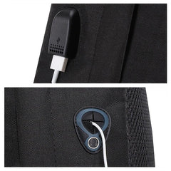 Minimalist Casual Zipper Backpack with USB Port
