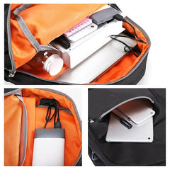 Minimalist Casual Zipper Backpack with USB Port