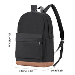 Minimalist Casual Zipper Backpack with USB Port