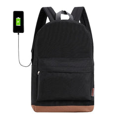Minimalist Casual Zipper Backpack with USB Port