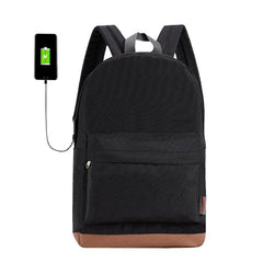 Minimalist Casual Zipper Backpack with USB Port