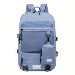 Preppy Style Laptop Backpack Mesh Pocket Rucksack with Coin Purse